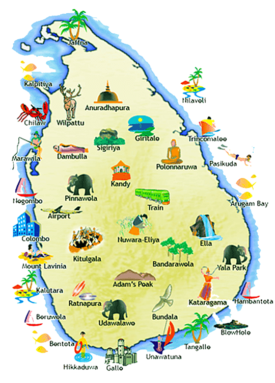 sri lanakan travel map